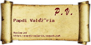 Papdi Valéria névjegykártya