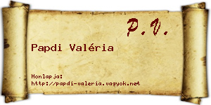 Papdi Valéria névjegykártya